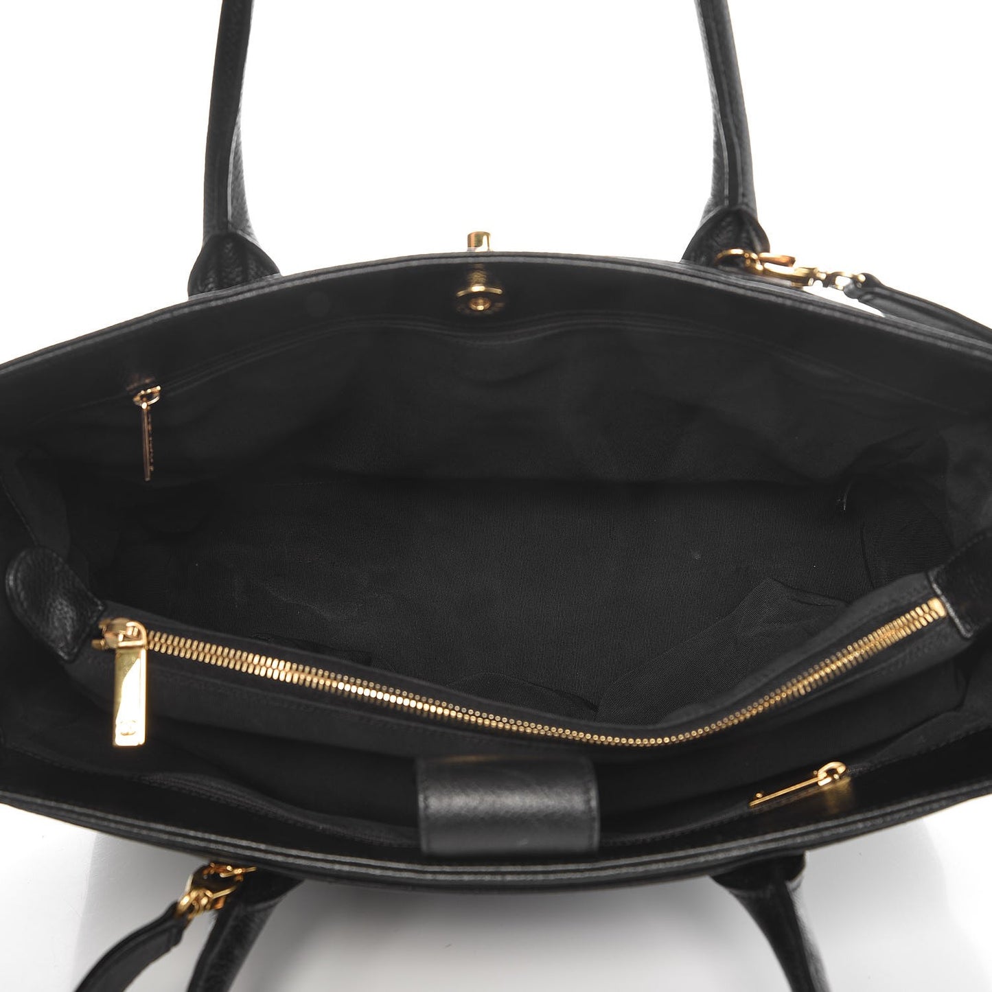 Calfskin Cerf Executive Shopper Tote Black