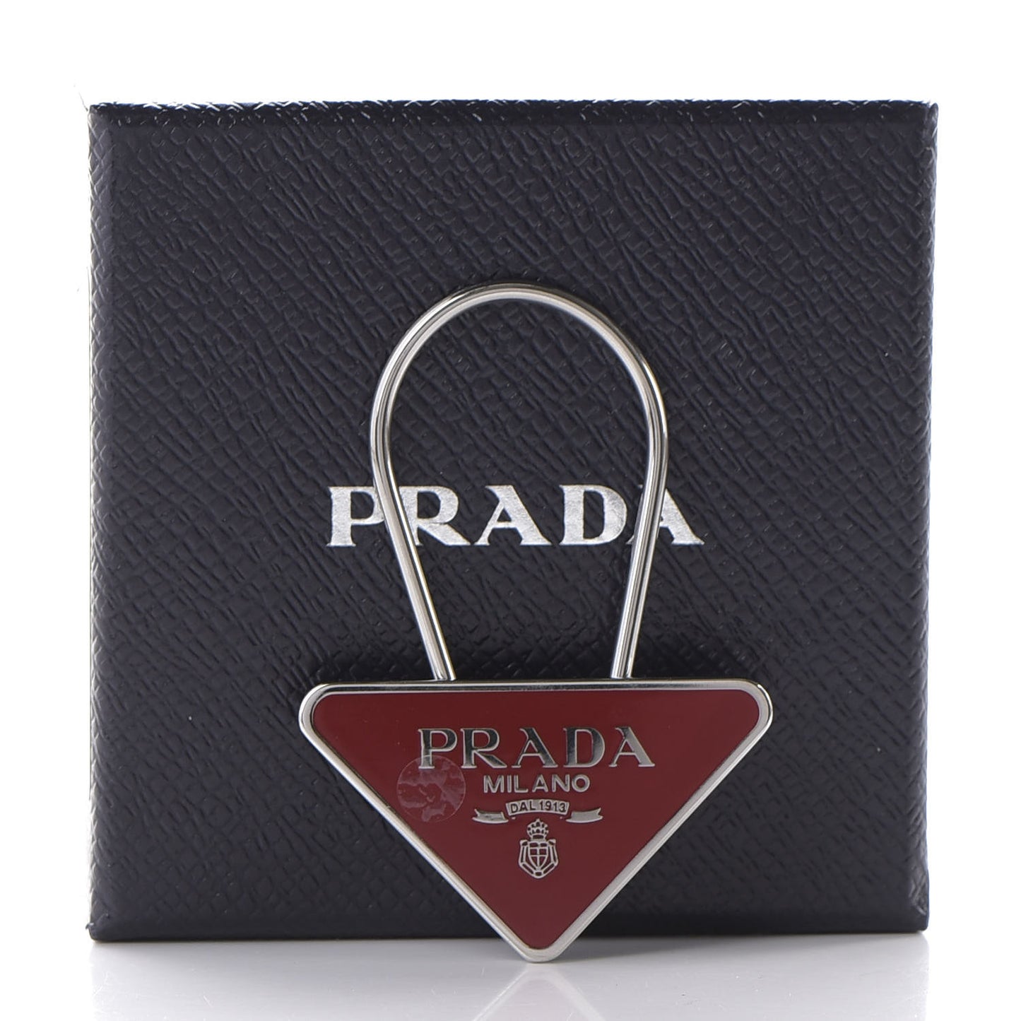Metal Triangle Logo Keychain Red