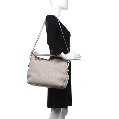 Burberry Signature Grain Calfskin Medium Hobo Pale Grey 3 of 13