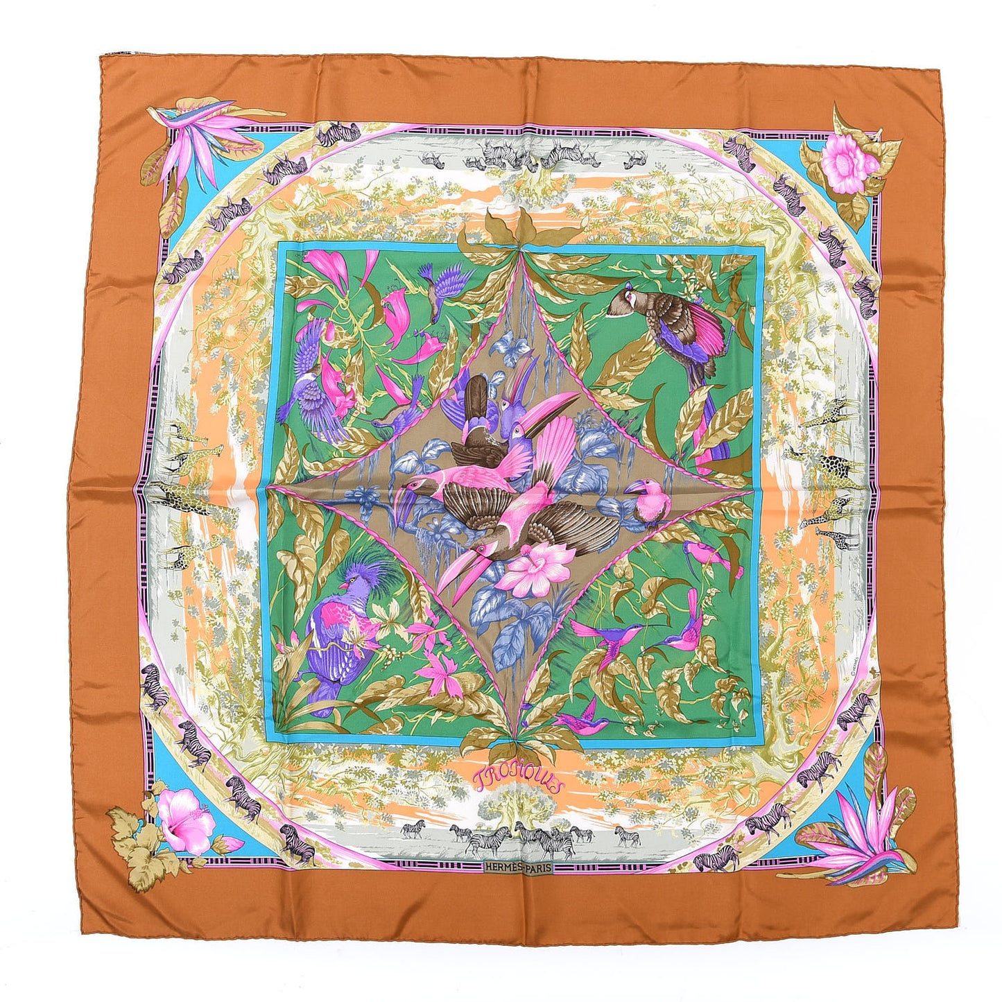 Silk Vintage Tropiques Scarf 90
