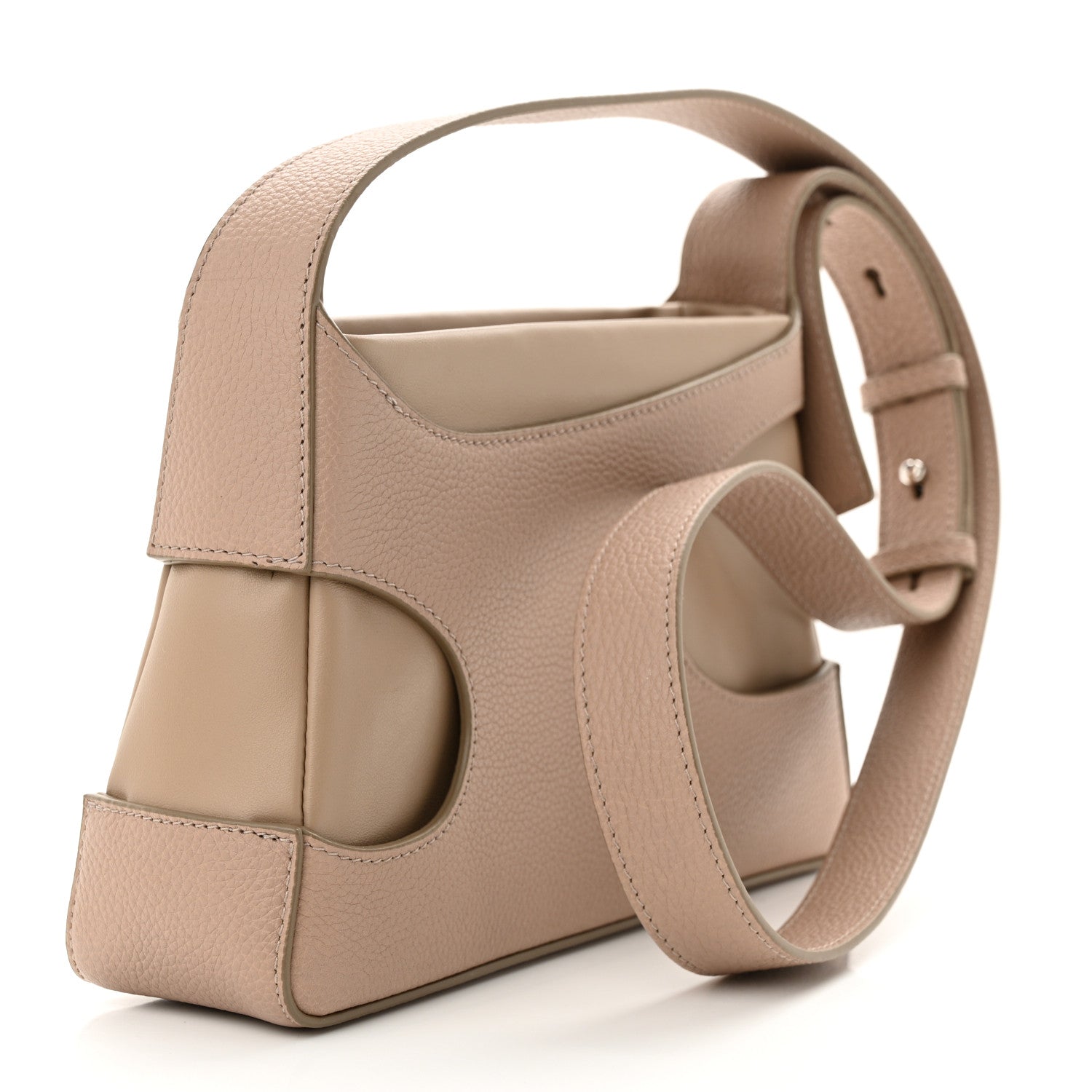 Salvatore Ferragamo Calfskin Cut Out Crossbody Beige 3 of 9