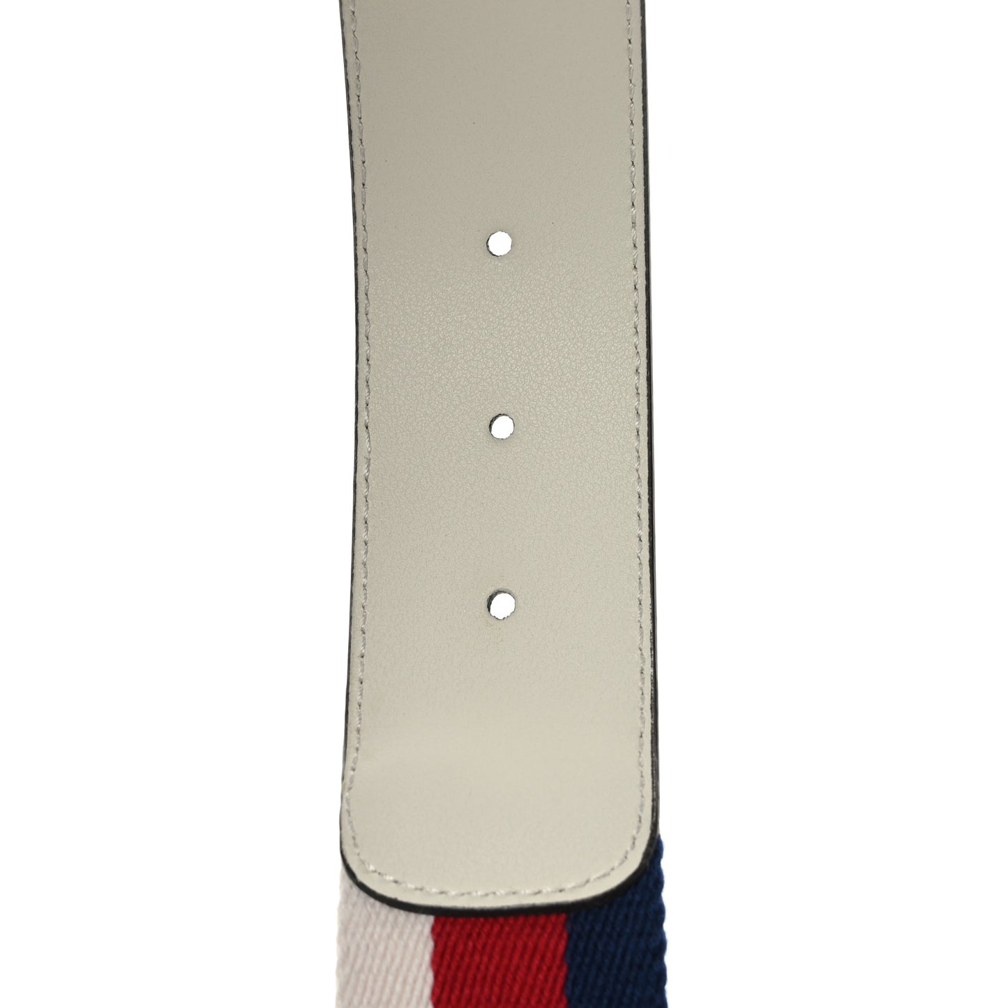 Nylon Calfskin Sylvie Web Double G 40mm Belt 80 32 Mystic White Hibiscus Red Maritime