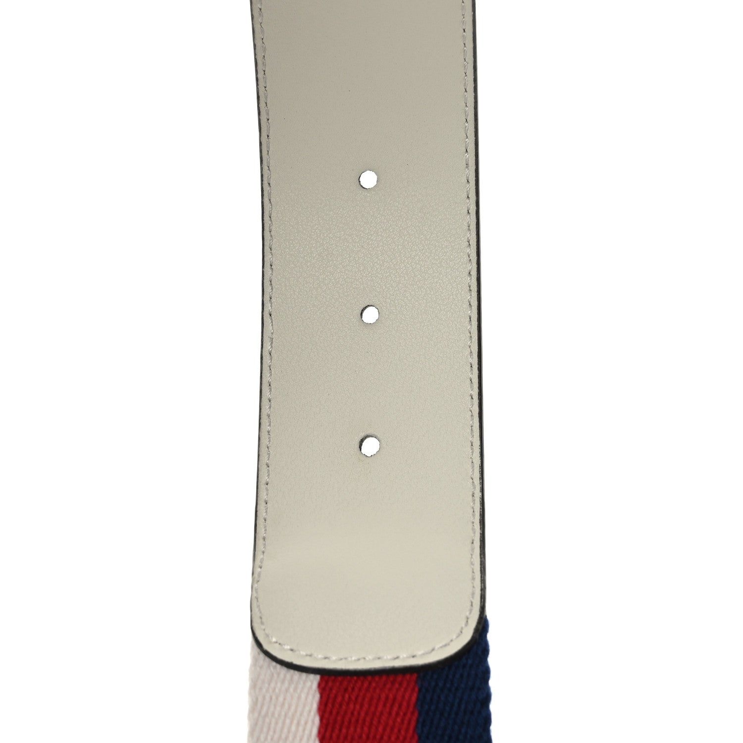 Gucci Nylon Calfskin Sylvie Web Double G 40mm Belt 80 32 Mystic White Hibiscus Red Maritime 4 of 5