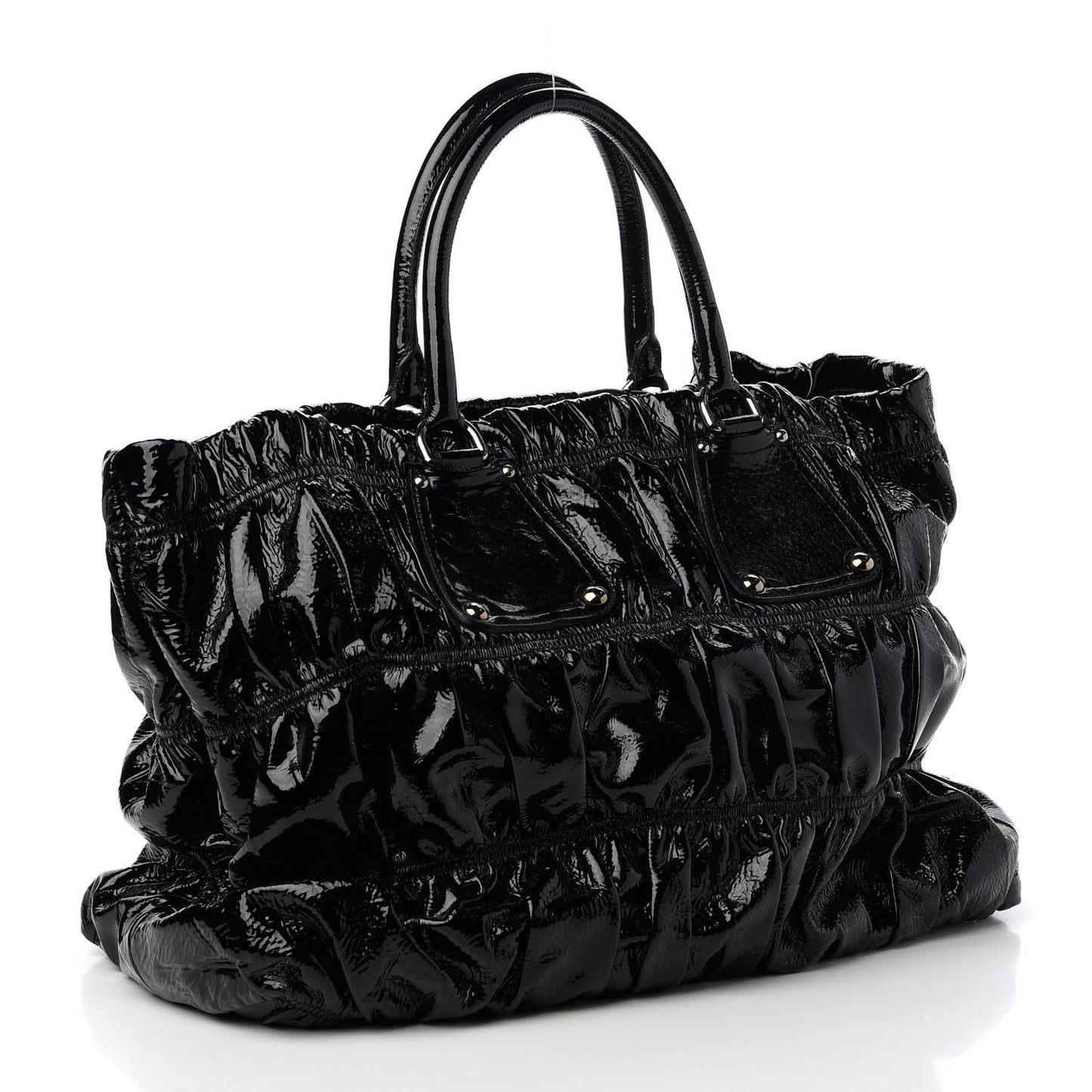 Vernice Gaufre Tote Black