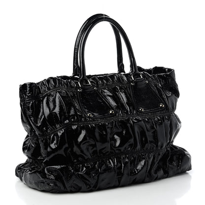 Prada Vernice Gaufre Tote Black 3 of 10