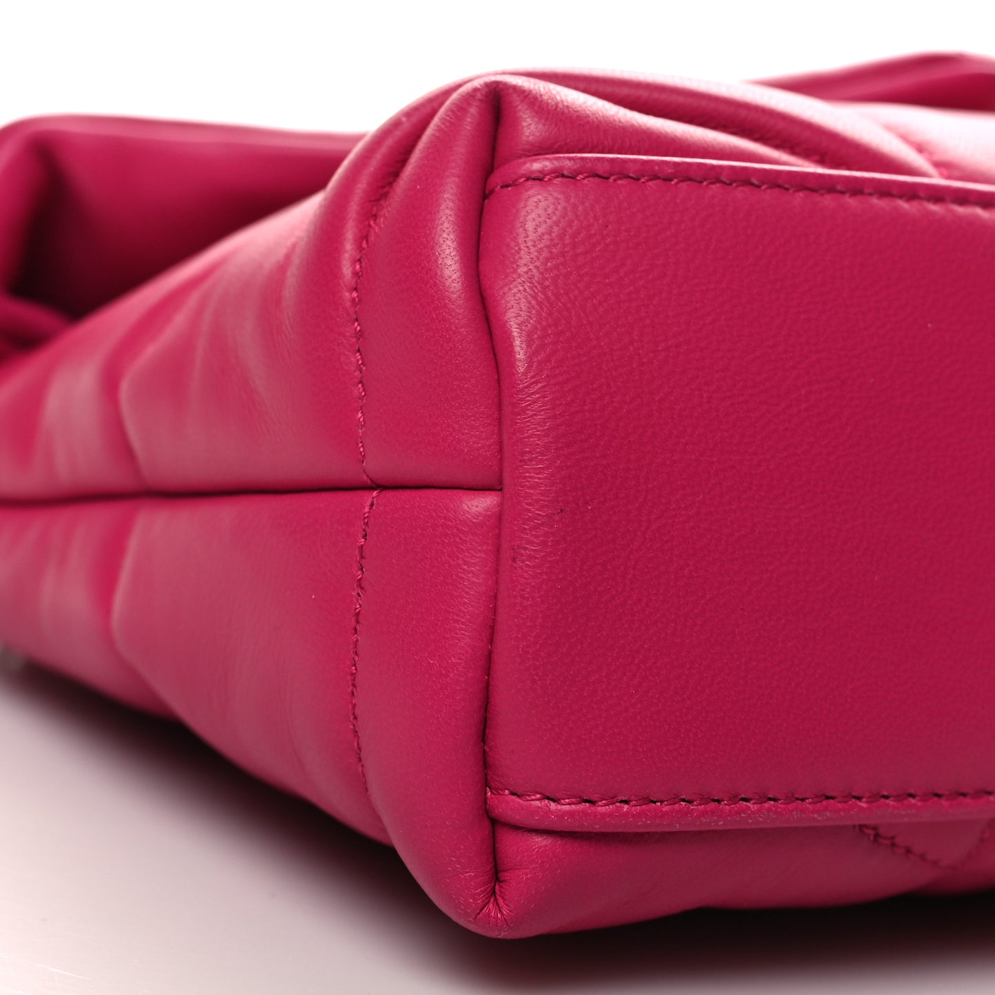Lambskin Quilted Toy Loulou Puffer Monogram Chain Satchel Bubblegum