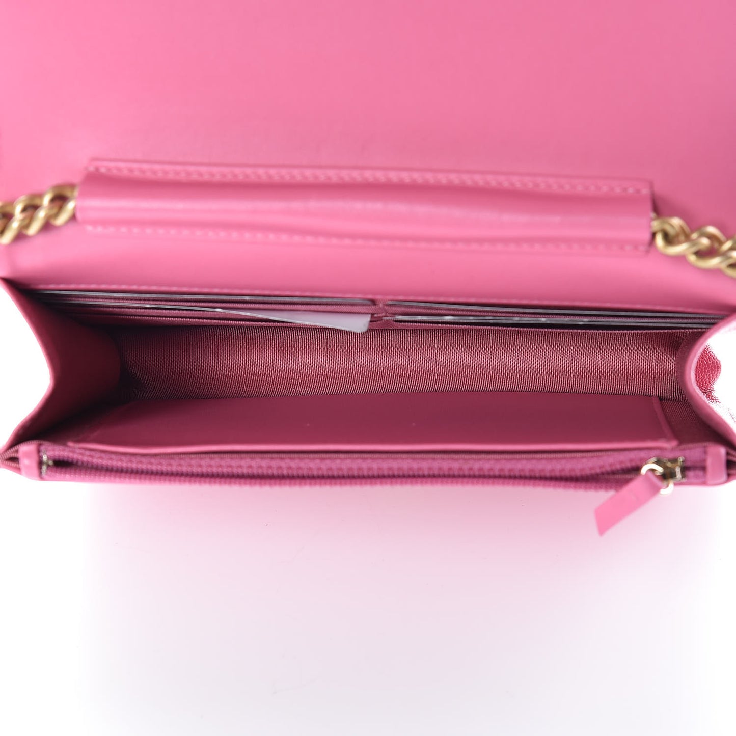 Caviar Quilted Boy Wallet On Chain WOC Pink
