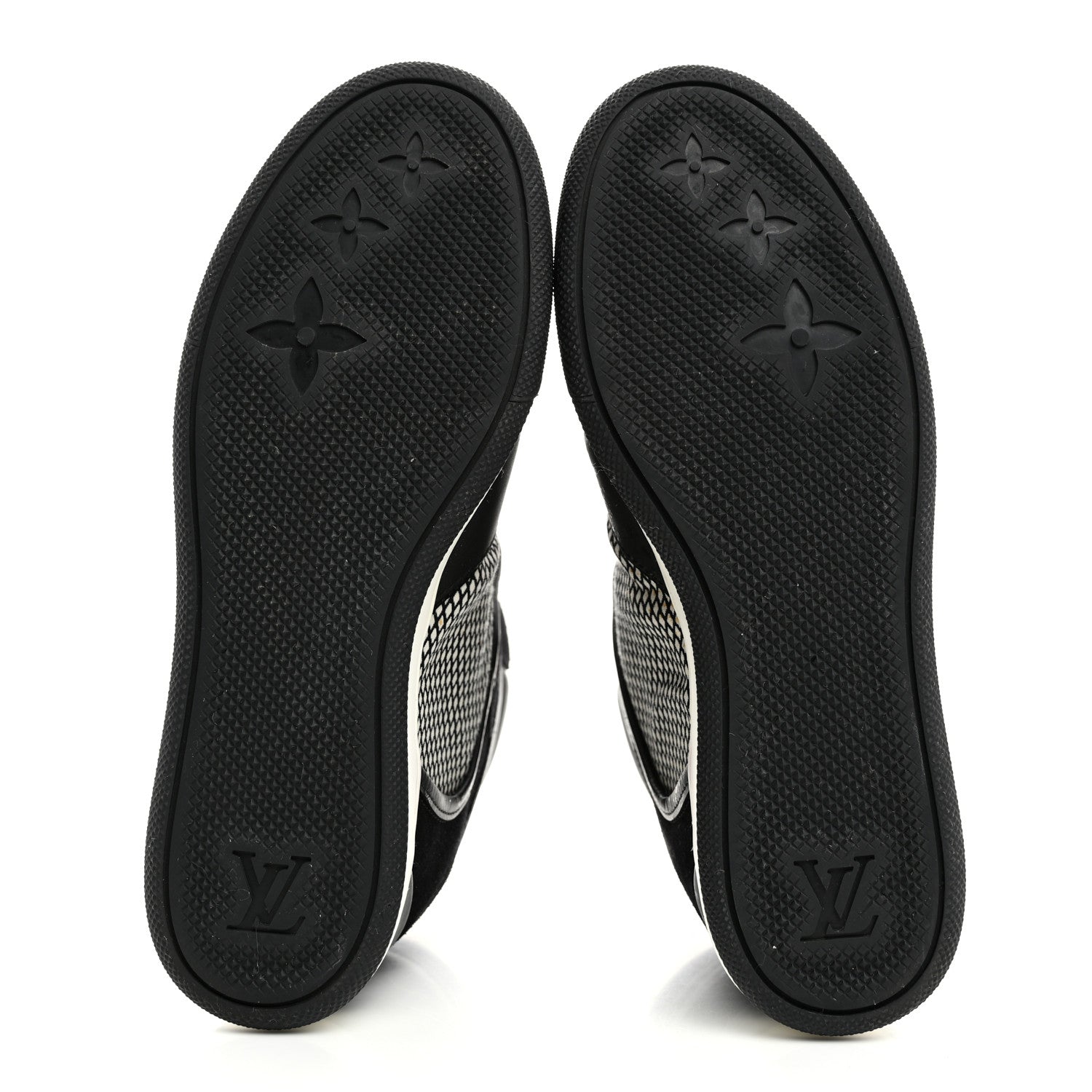 Louis Vuitton Calfskin Suede Postmark Wedge Sneakers 37.5 Black 5 of 9