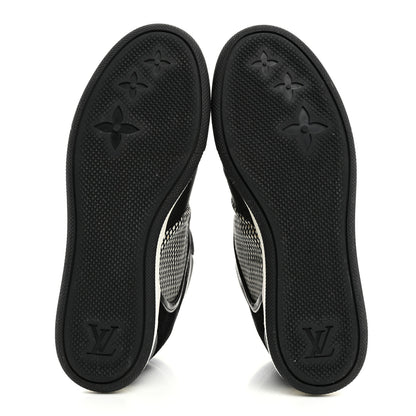 Louis Vuitton Calfskin Suede Postmark Wedge Sneakers 37.5 Black 5 of 9