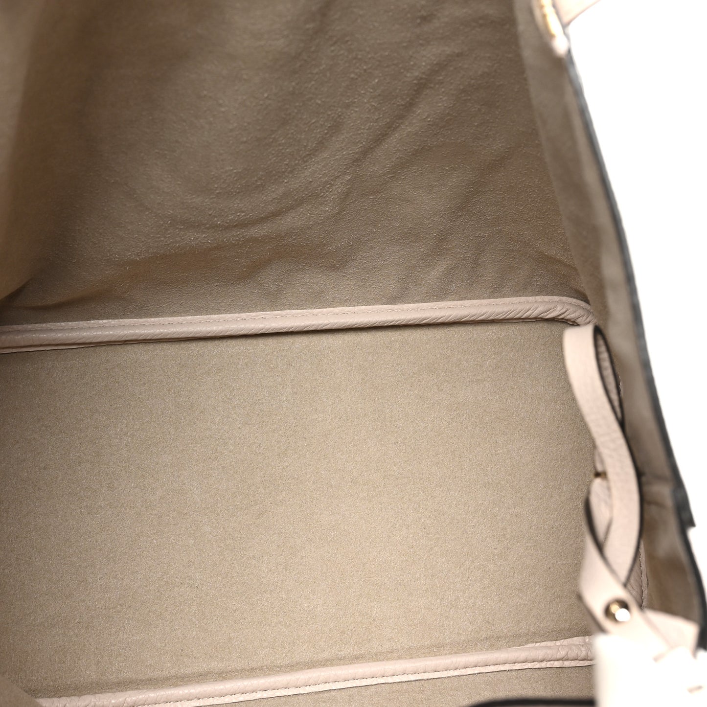 Grainy Calfskin Medium Gancini Tote Bone