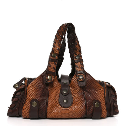 Chloe Snakeskin Silverado Shoulder Bag Brown 1 of 10