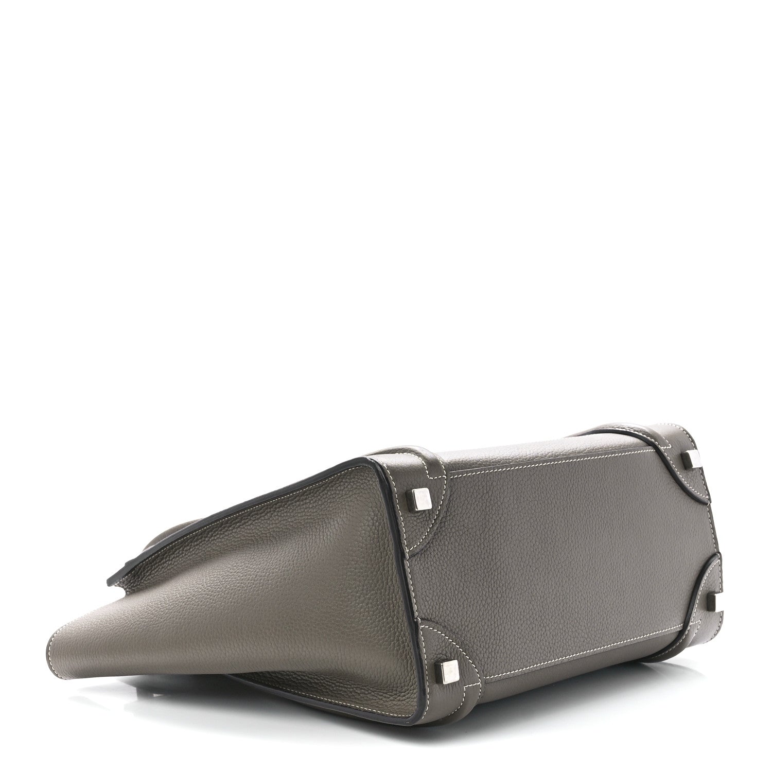 Celine Drummed Calfskin Micro Luggage Souris 4 of 12