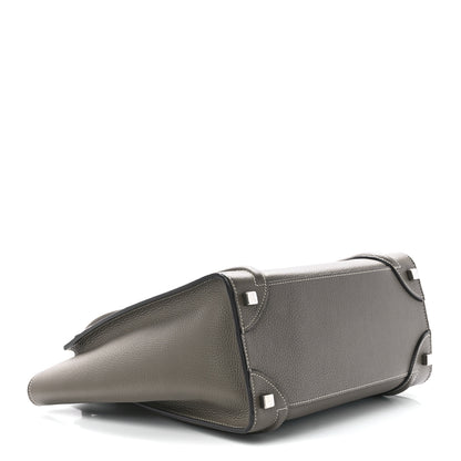 Celine Drummed Calfskin Micro Luggage Souris 4 of 12