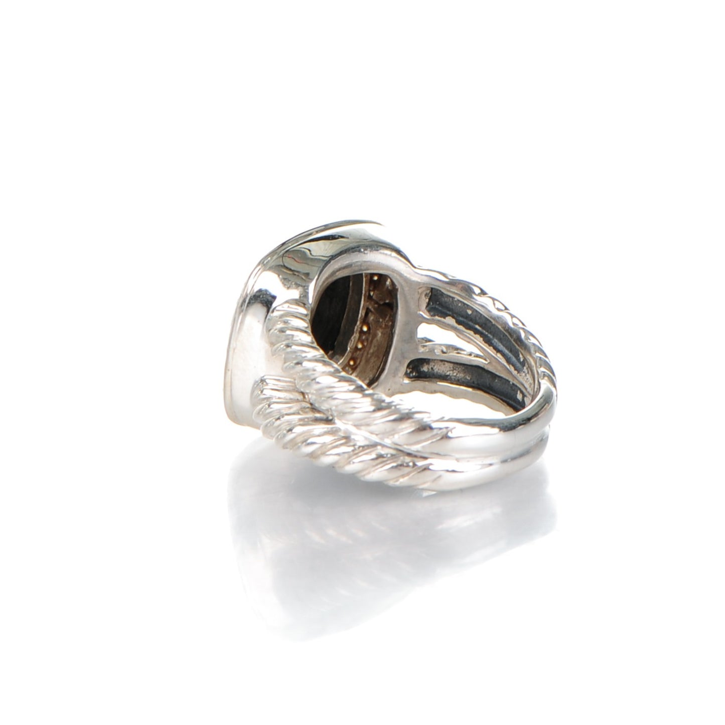 Sterling Silver Diamond Black Onyx 11mm Albion Ring 50 5.25