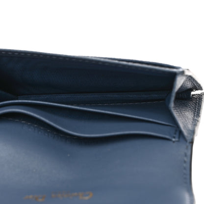 Christian Dior Grained Calfskin Saddle Card Holder Navy 5 of 10