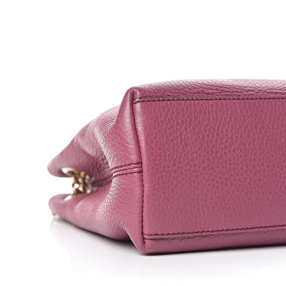 Gucci Pebbled Calfskin Small Soho Chain Shoulder Bag Peonia Flower 8 of 10