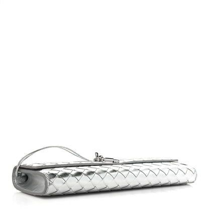 Bottega Veneta Metallic Nappa Intrecciato Long Andiamo Top Handle Silver 3 of 8