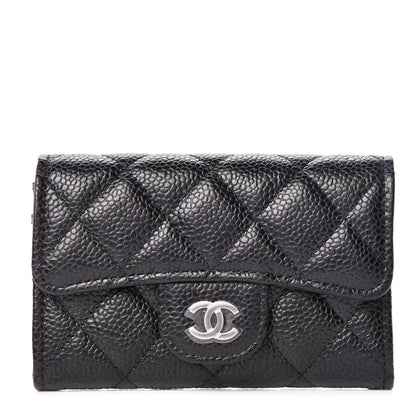 Chanel Caviar Quilted Flap Card Holder Wallet Black 1 of 9