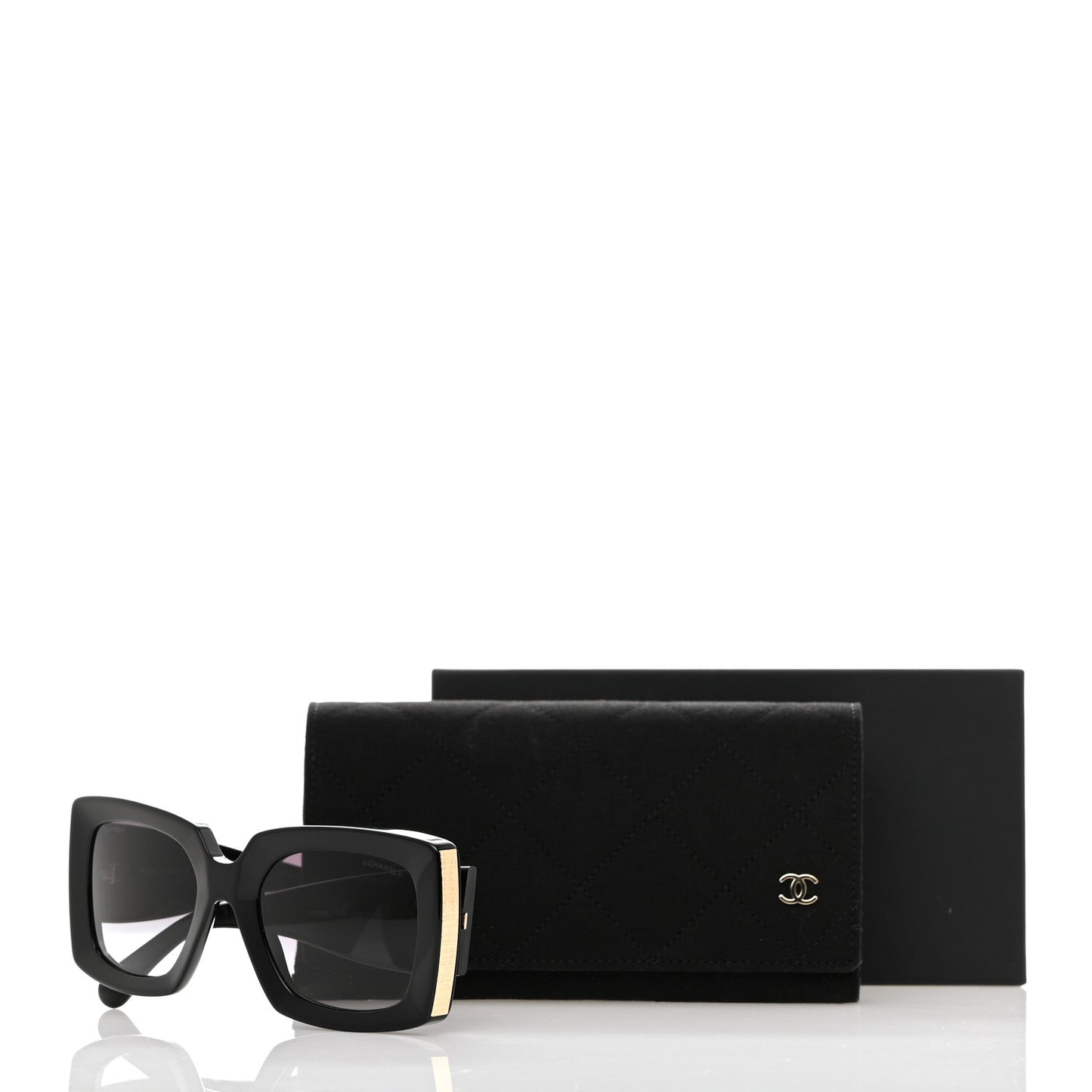 Acetate Rectangle Sunglasses 5435 Black