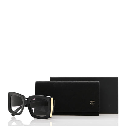 Chanel Acetate Rectangle Sunglasses 5435 Black 8 of 8