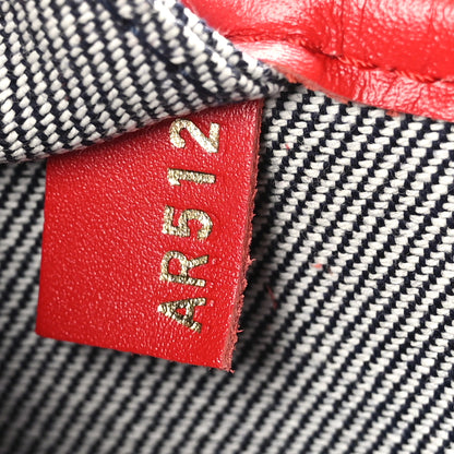 Louis Vuitton Denim Damier Monogram Patchwork Neverfull Blue Rouge 8 of 10