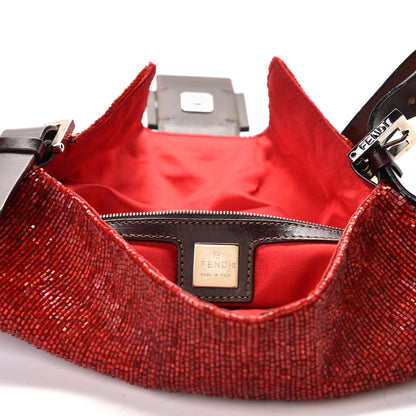 Fendi Beaded Baguette Red 4 of 6
