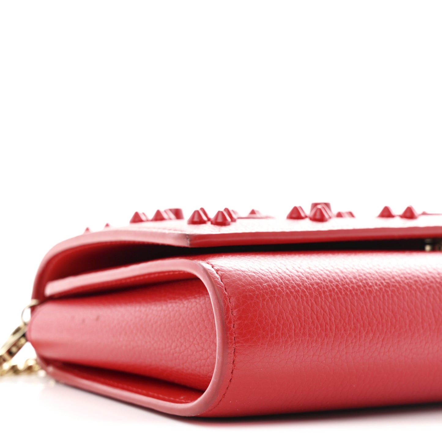 Calfskin Spikes Loubinthesky Paloma Clutch Red