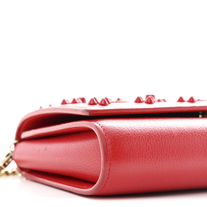 Christian Louboutin Calfskin Spikes Loubinthesky Paloma Clutch Red 10 of 13