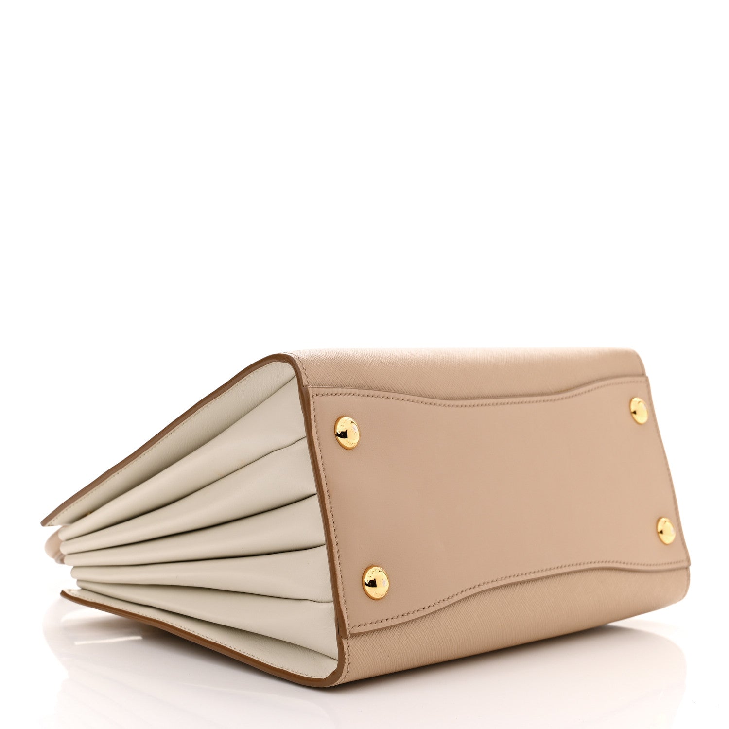 Prada Saffiano City Calfskin Bibliothèque Top Handle Cammeo Talco 4 of 15