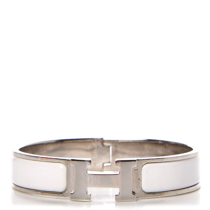 Hermes Enamel Narrow Clic Clac H Bracelet PM White 1 of 5