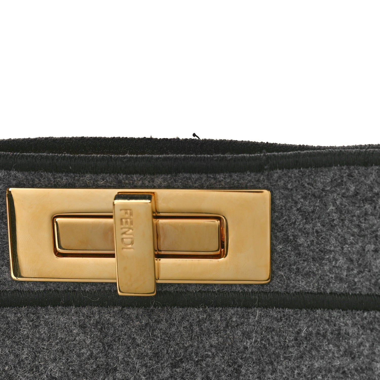 Fendi Melange Flannel Satin Threaded Edge Medium Peekaboo I SEE U Satchel Grigio Bois de Rose 10 of 11