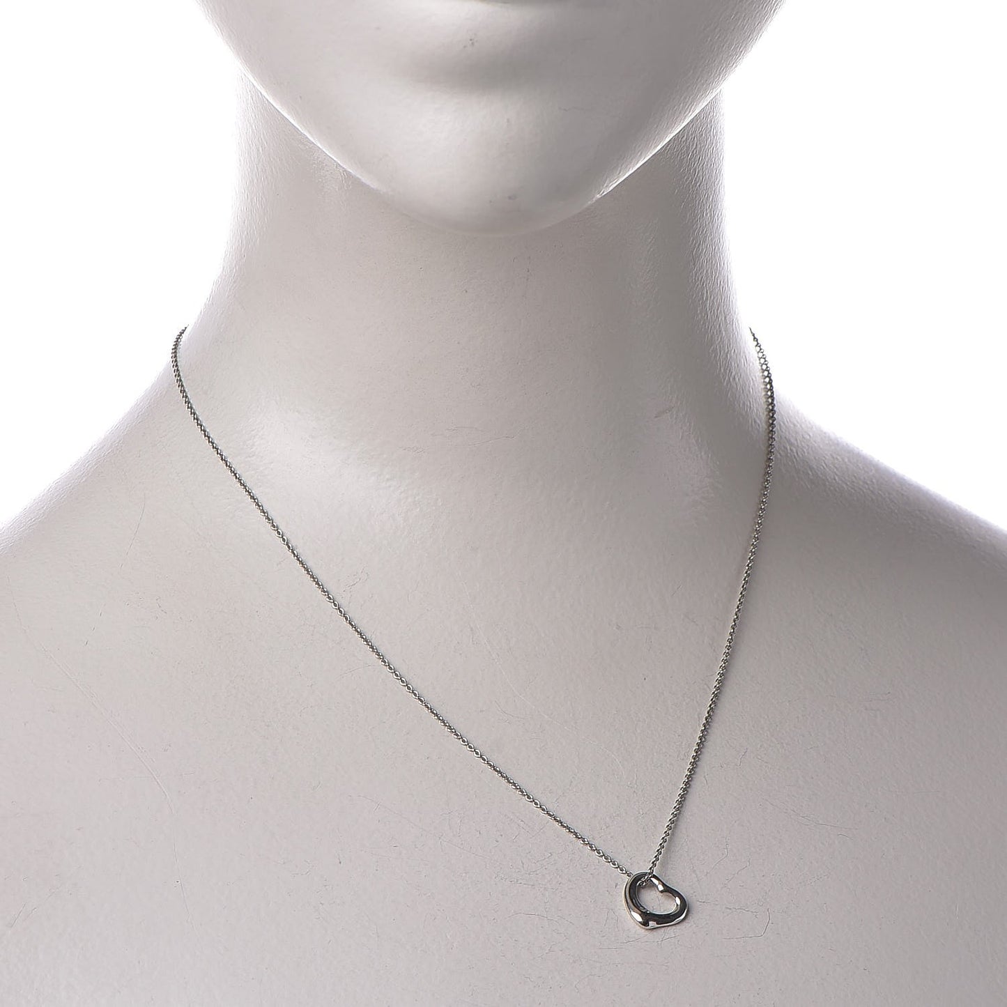 Platinum Elsa Peretti Open Heart Pendant Necklace
