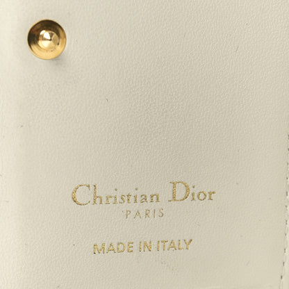 Christian Dior Calfskin Cabinet De Curiosites Print Caro Medium Wallet Latte Multicolor 6 of 7
