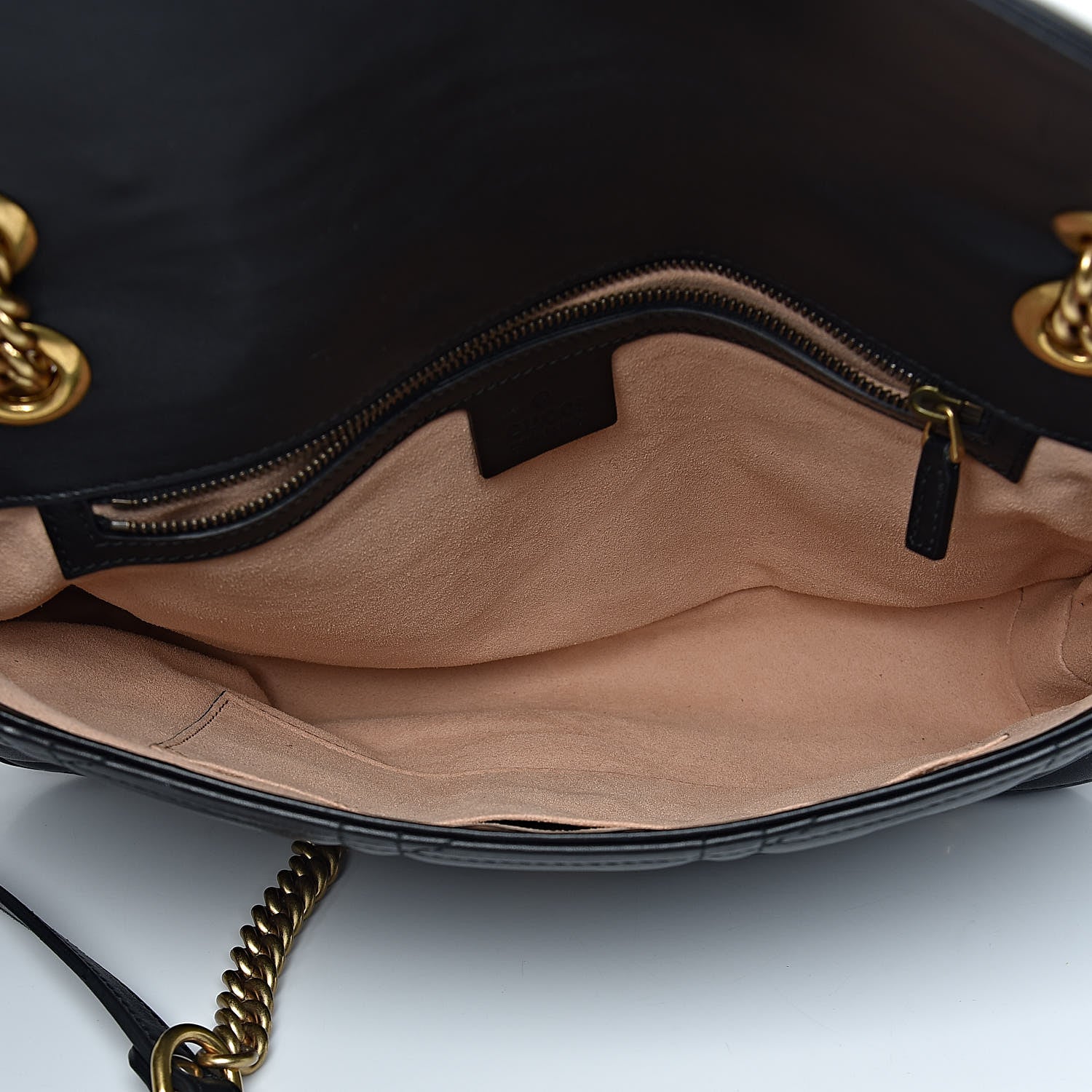 Gucci Calfskin Matelasse Studded Medium GG Marmont Shoulder Bag Black 5 of 12