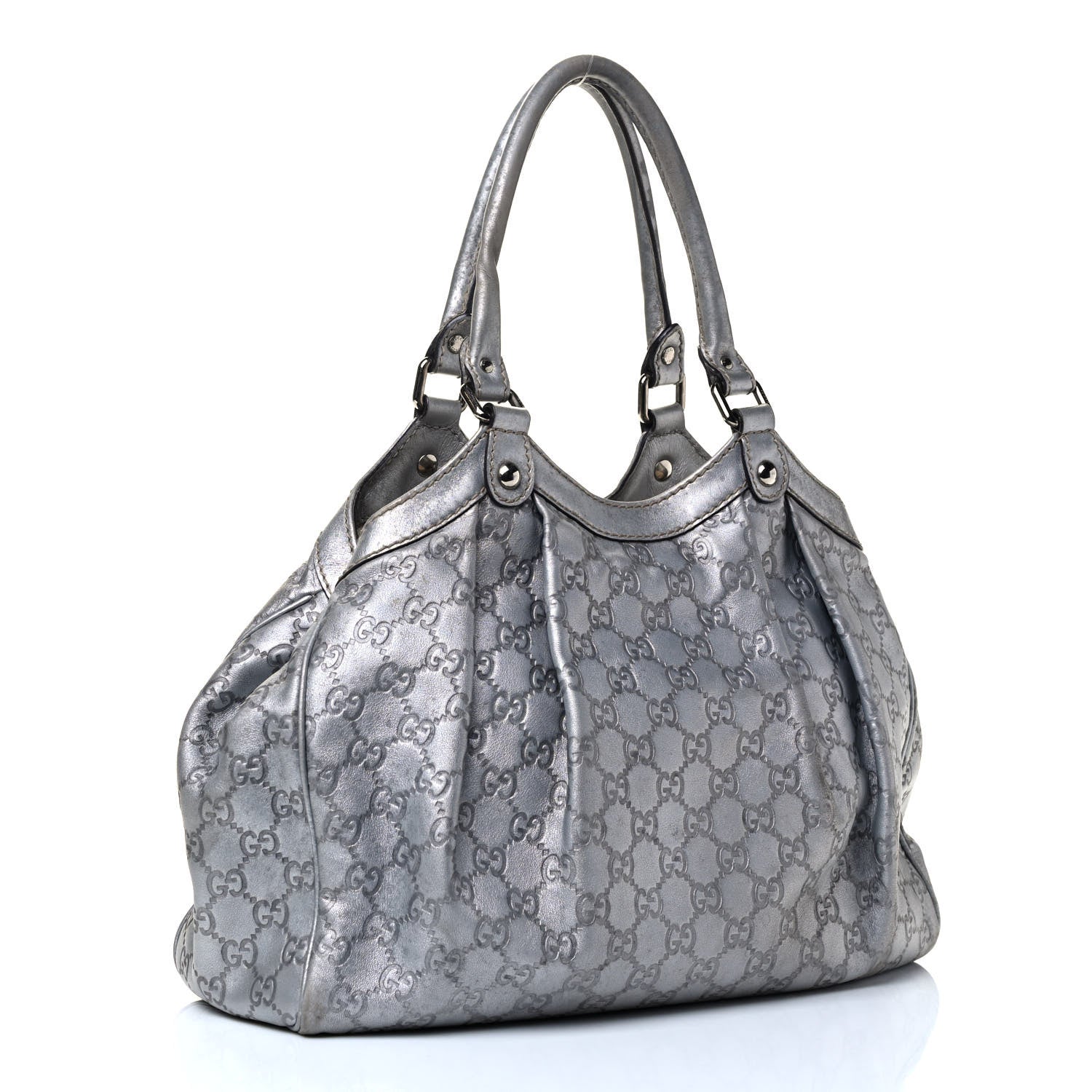 Gucci Guccissima Medium Sukey Tote Silver 2 of 4