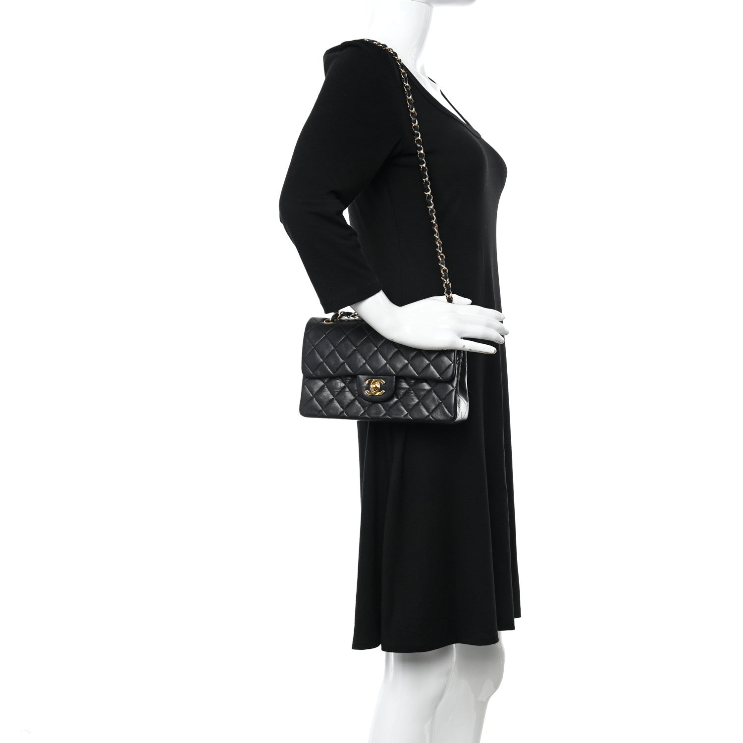 Chanel Lambskin Quilted Small Double Flap Black 2 of 14