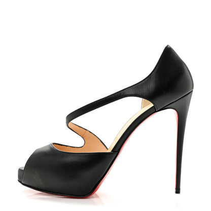 Christian Louboutin Calfskin Catchy Two 120 Pumps 39 Black 1 of 11