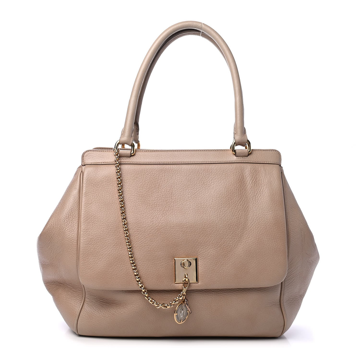 Dolce & Gabbana Grained Deerskin Miss Monica Satchel Nude 1 of 4