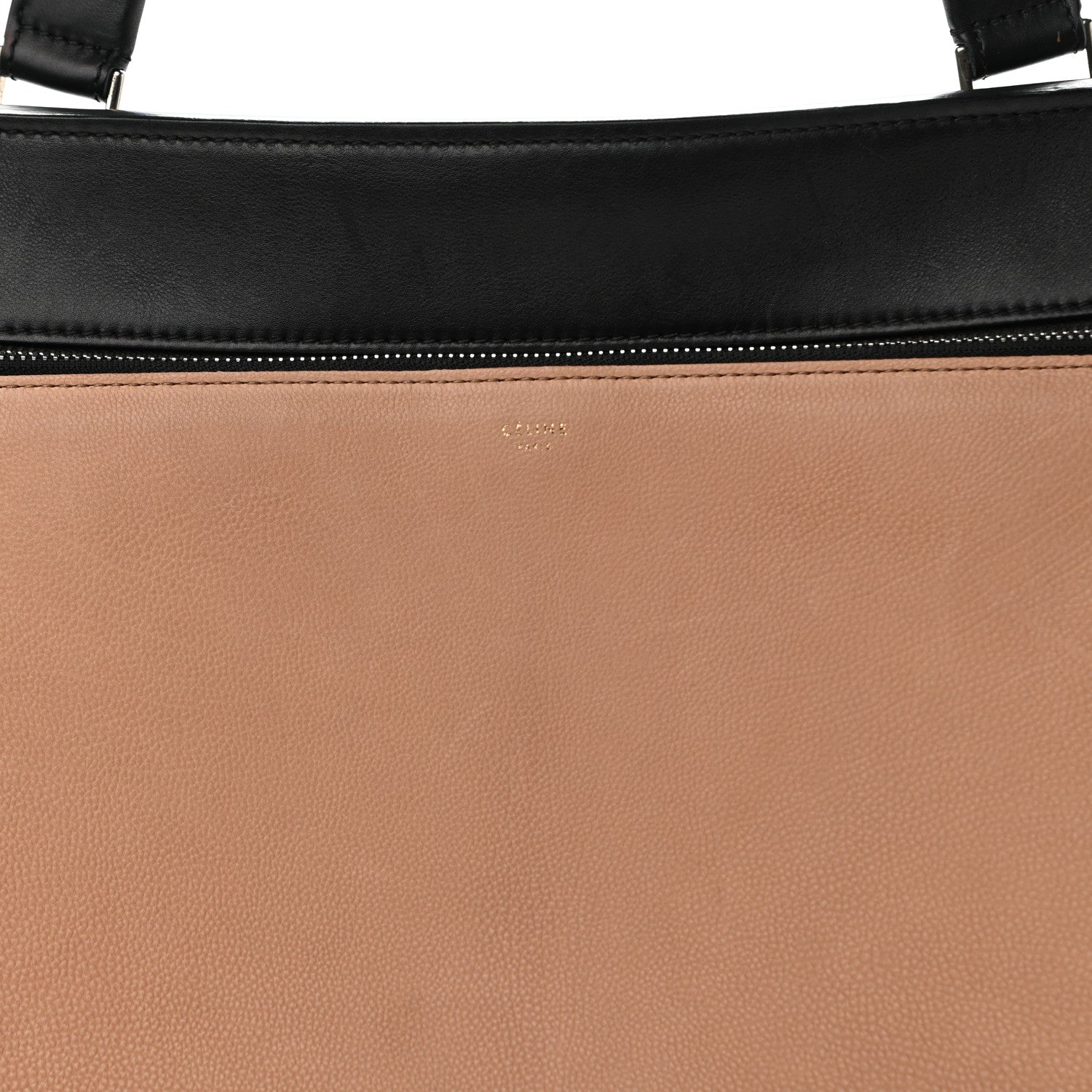 Celine Supple Calfskin Large Bi-Color Edge Shoulder Bag Beige 8 of 21