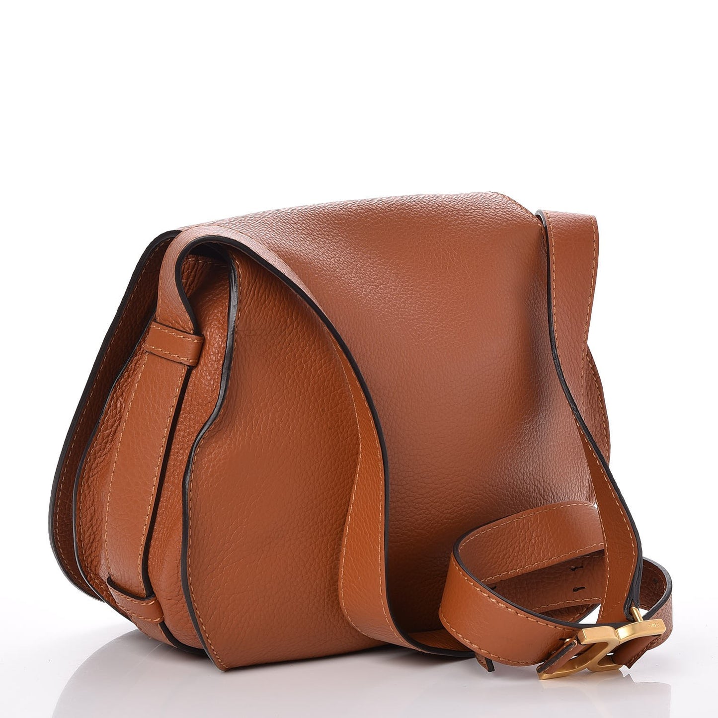 Calfskin Medium Marcie Round Crossbody Bag Tan