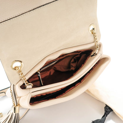 Lanvin Grained Calfskin Mini Sugar Tassel Flap Shoulder Bag Ivory 6 of 8