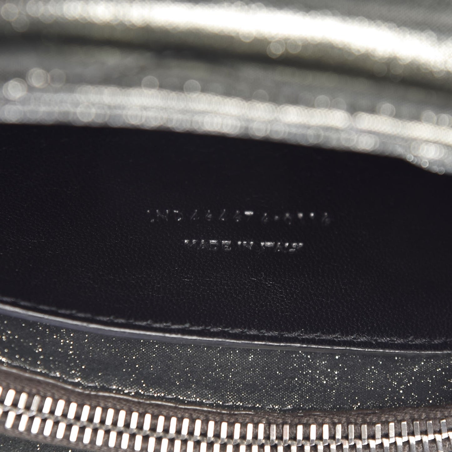 Metallic Calfskin Y Calfskin Monogram Small Loulou Chain Satchel Dark Grey