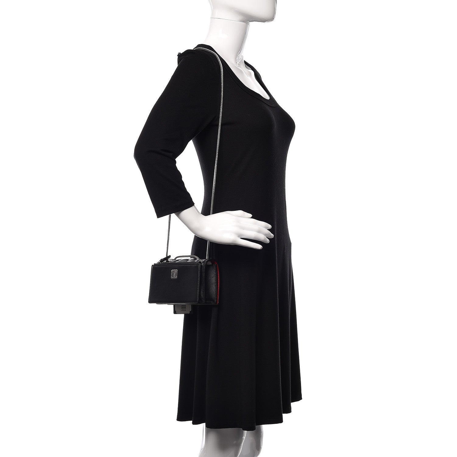 MCM Lambskin Diamond Disco Mini Flap Crossbody Bag Black 2 of 9