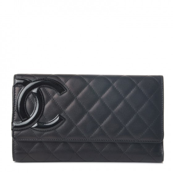 Chanel Calfskin Quilted Cambon Tri-Fold Wallet Black 1 of 10