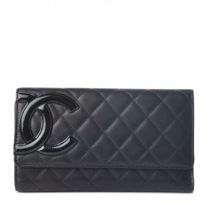 Chanel Calfskin Quilted Cambon Tri-Fold Wallet Black 1 of 10