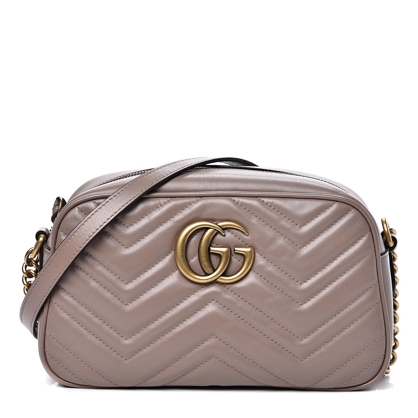 Calfskin Matelasse Small GG Marmont Chain Shoulder Bag Porcelain Rose