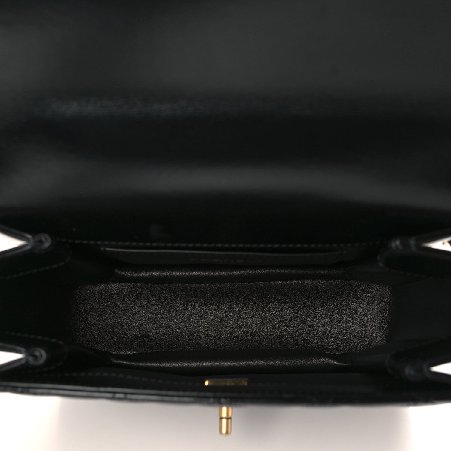 Chanel Shiny Calfskin Quilted Small Chain Top Handle Flap Black 5 of 9