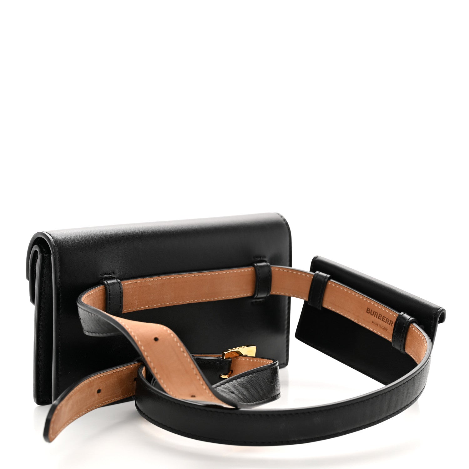 Burberry Smooth Calfskin Quilted Check TB Envelope Belt Bag Black 3 of 10