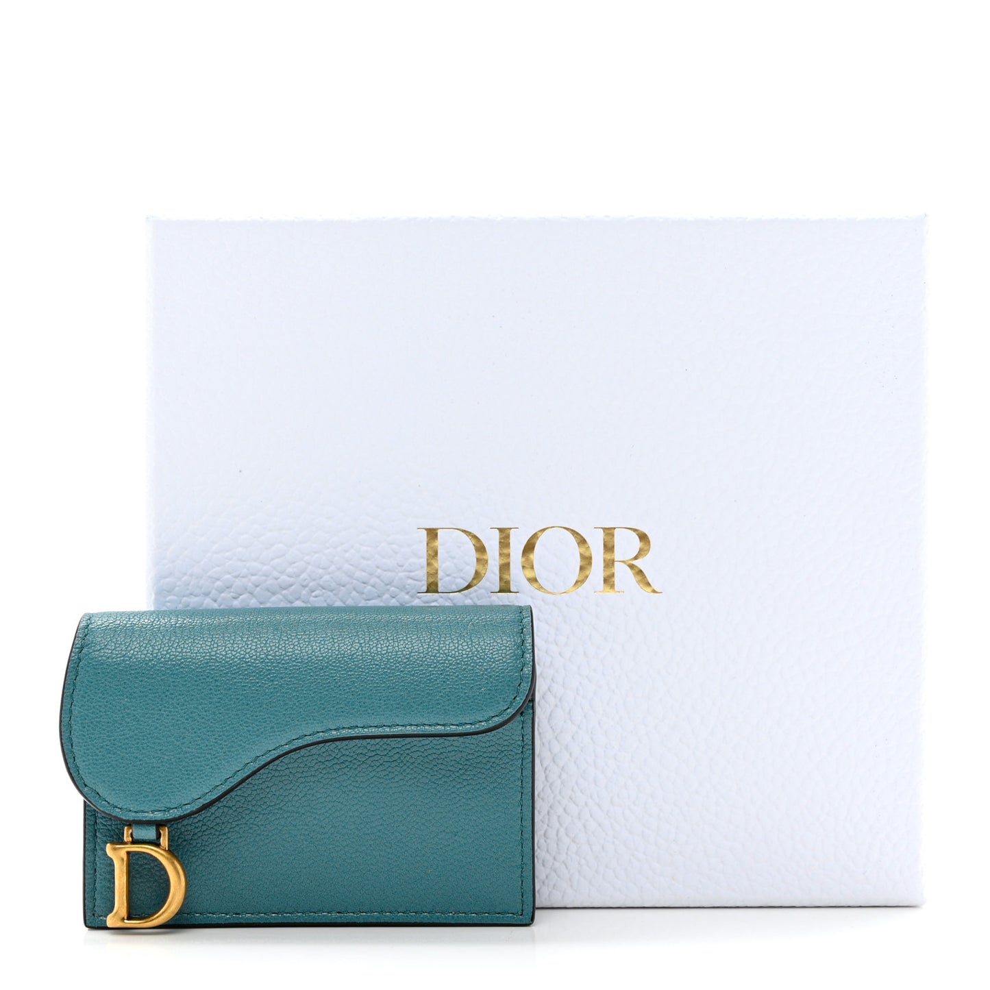 Goatskin Saddle Card Holder Azure Blue