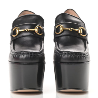 Gucci Malaga Kid Pearl Studded Vegas Platform Loafers 35 Black 2 of 10